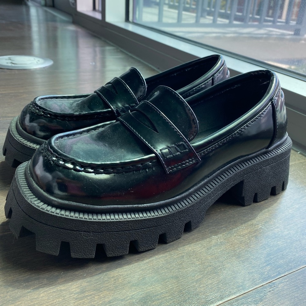 ASOS women’s chunky patent [faux] leather loafers